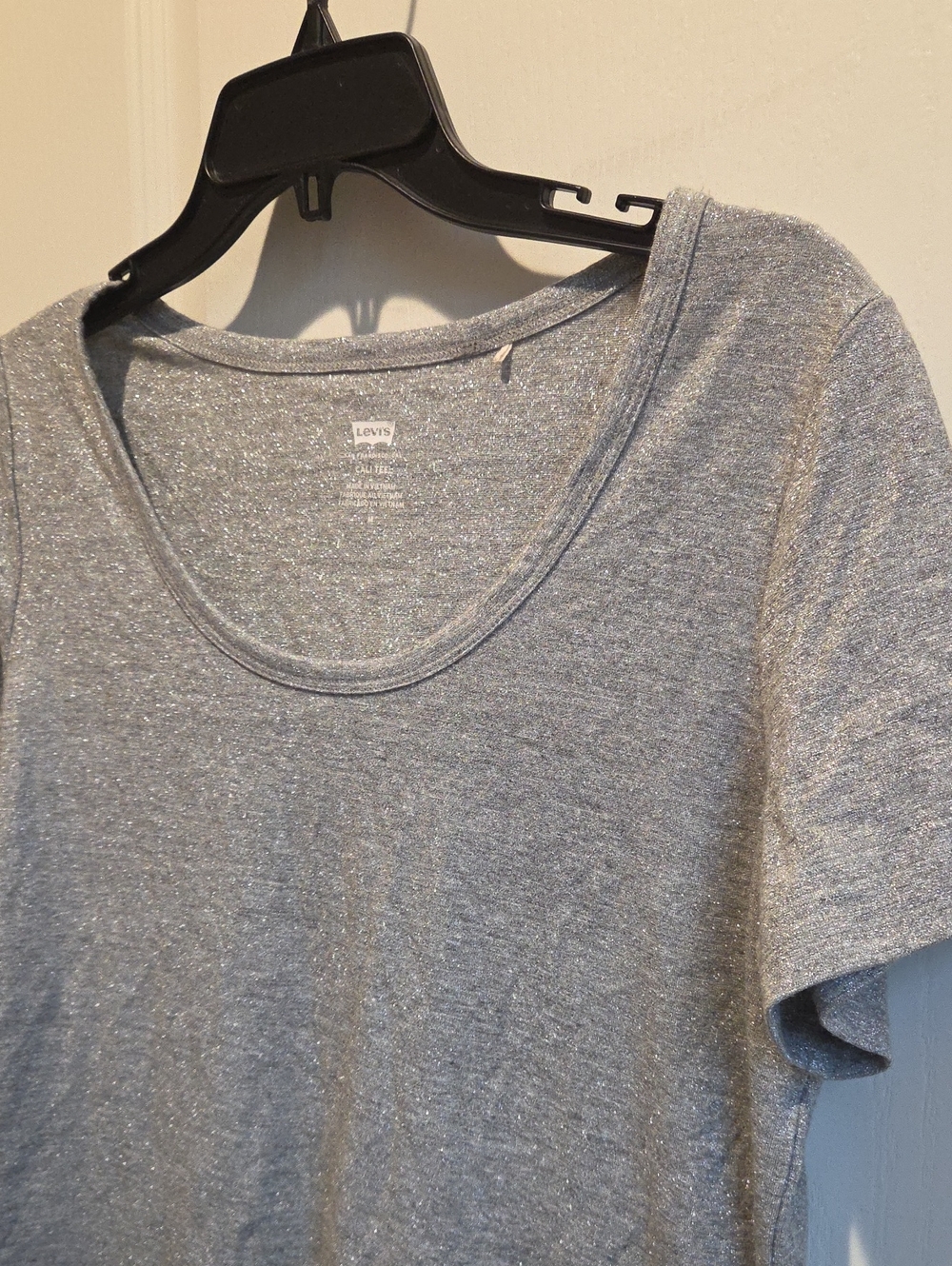 Levi's Women's Shimmery Gray Scoop Neck Tee